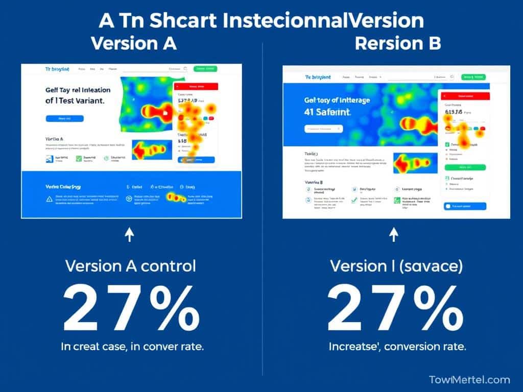 A/B testing visualization for conversion rate optimization on a website