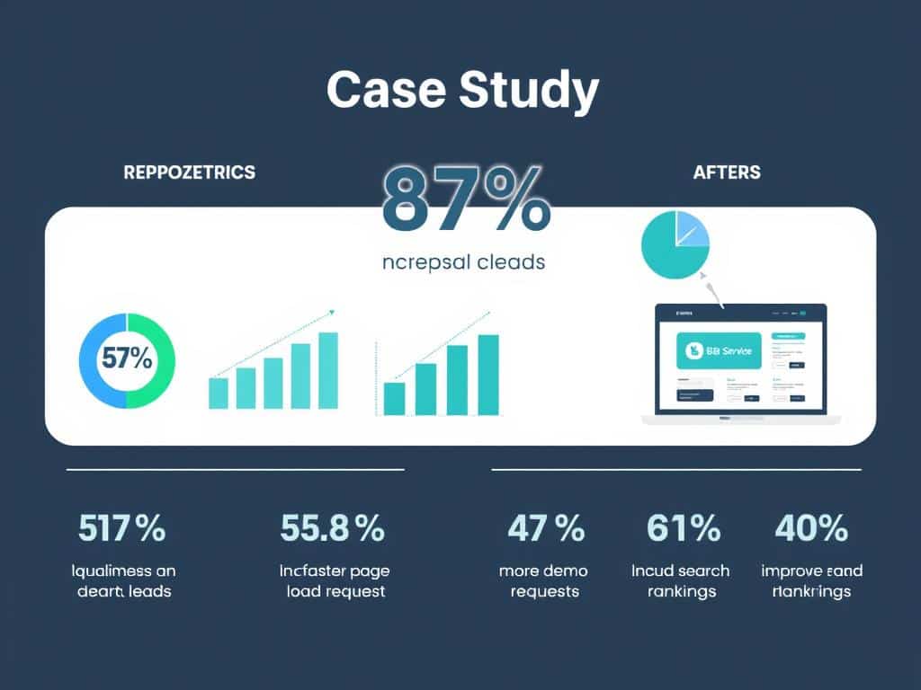 B2B website performance optimization case study showing improved lead generation