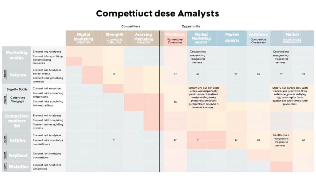 Competitive analysis matrix for digital marketing strategy