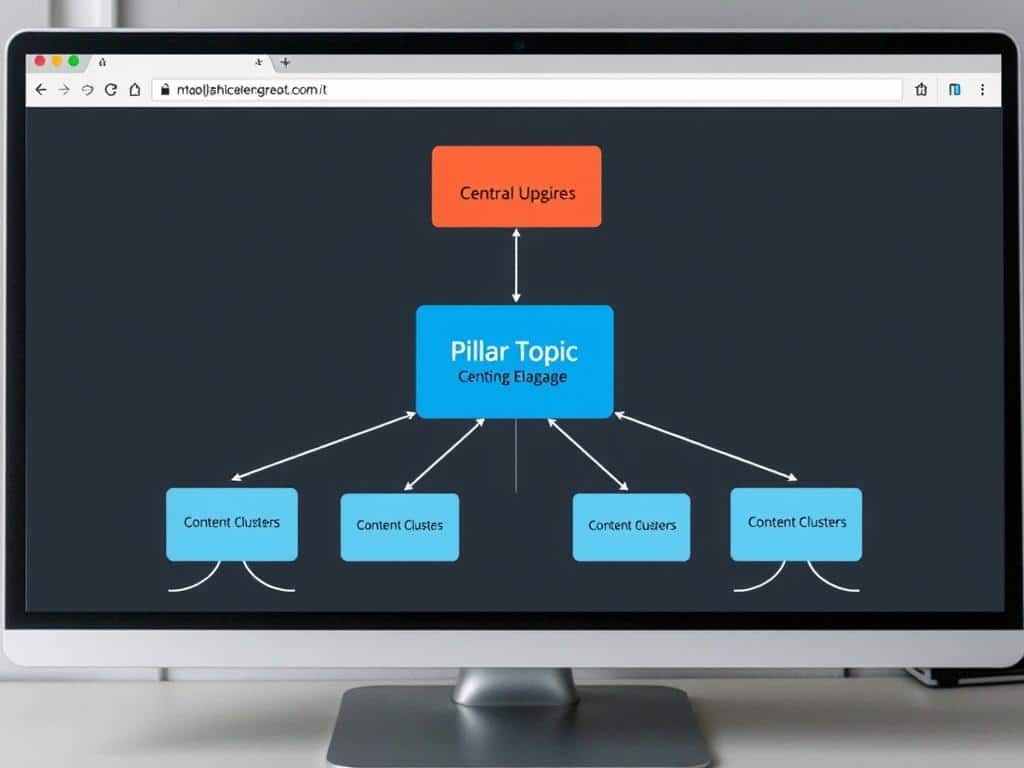 Pillar page structure showing content hierarchy for website development services