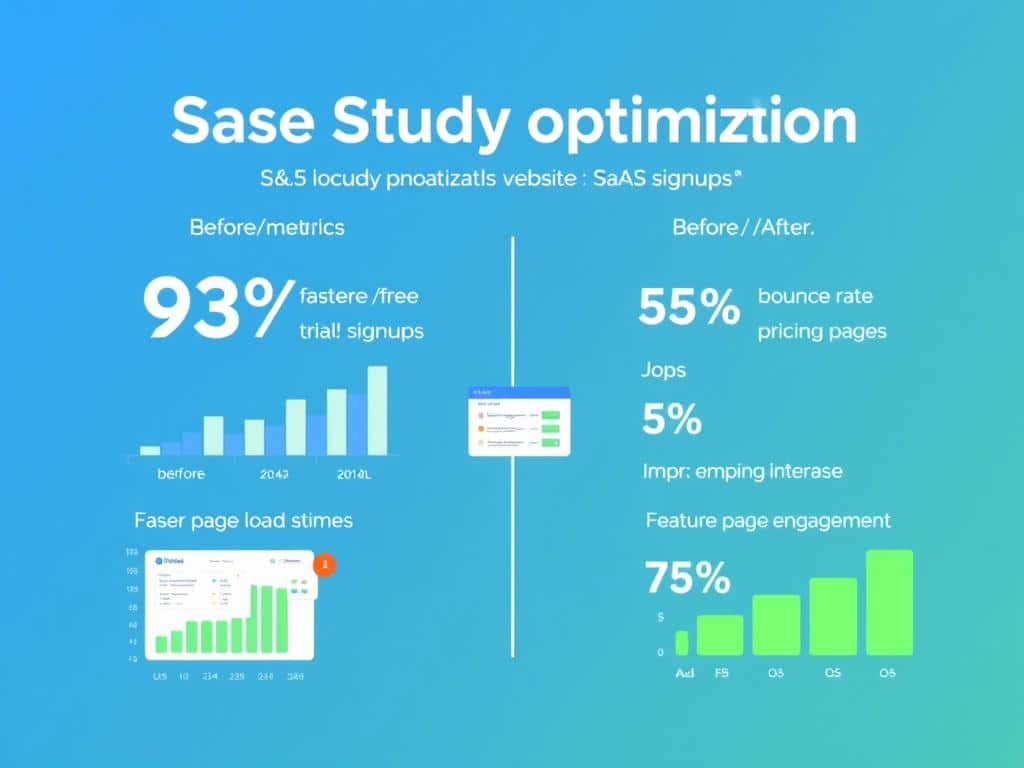 SaaS website performance optimization case study showing improved trial signups